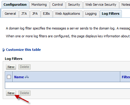 Configure log filters