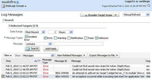 Oracle Diagnostics Logging (ODL)