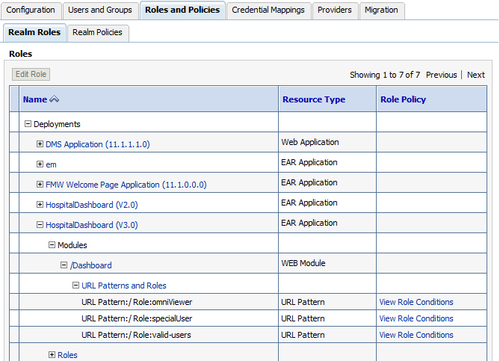 Application scope security roles