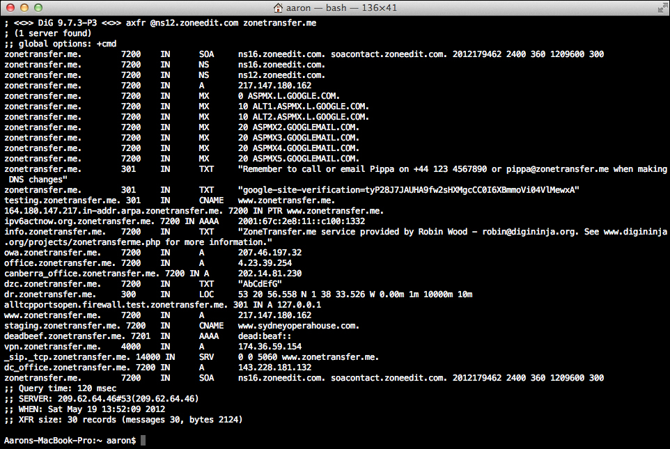 DNS zone transfer