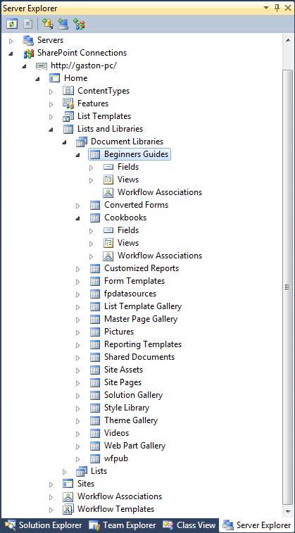 Browsing the structure for SharePoint Asset Libraries
