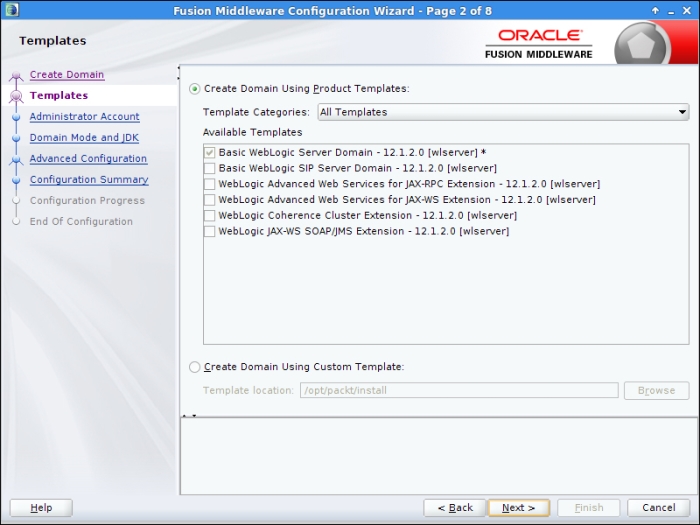 Setting up a WebLogic domain