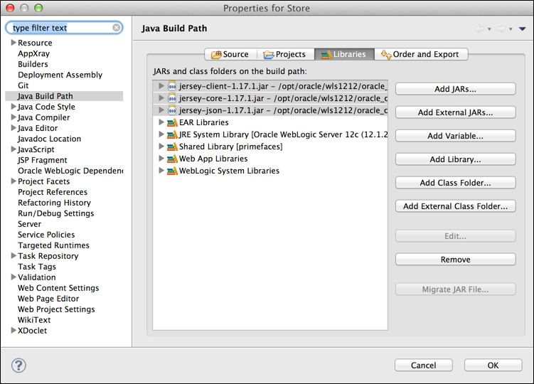 Configuring JAX-RS client libraries and optional package