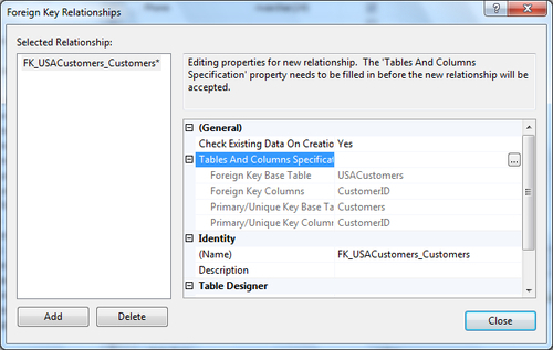 Preparing database tables