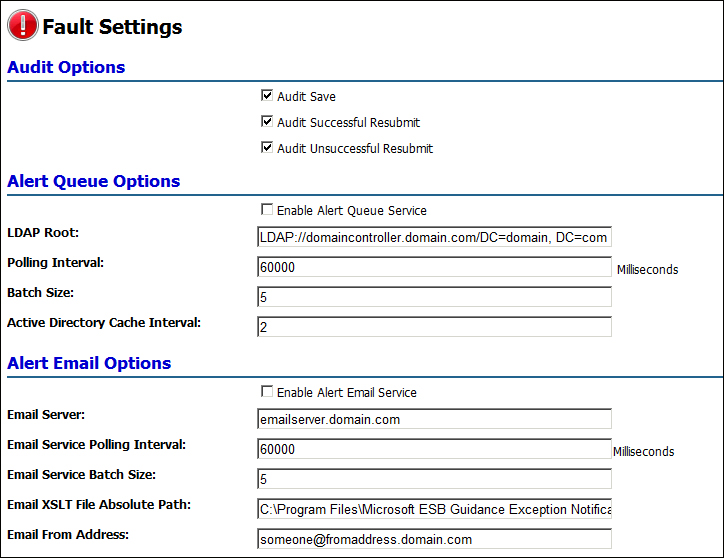 Registry settings