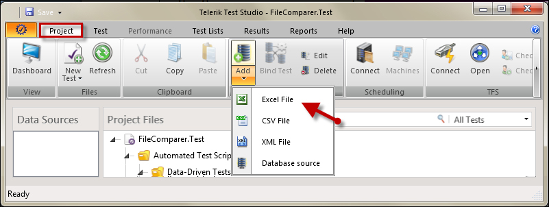 Importing an Excel data source