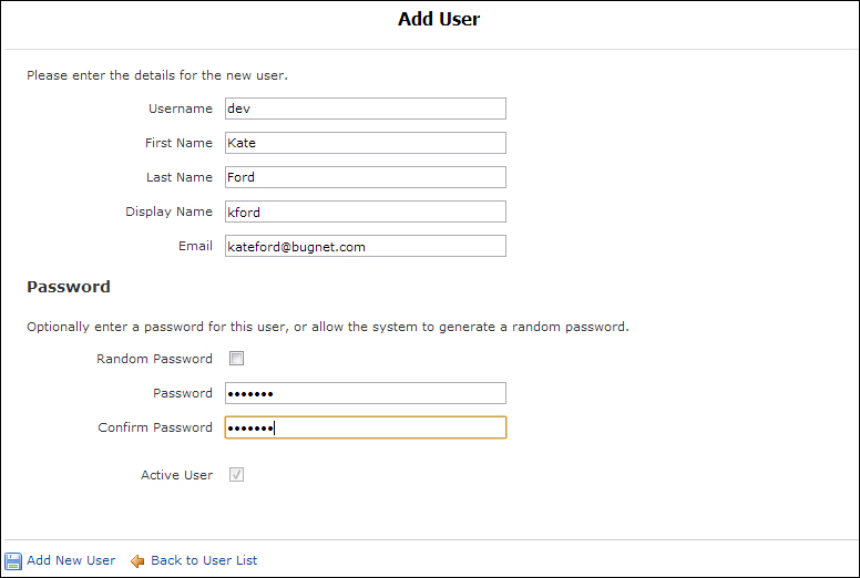 Creating user accounts