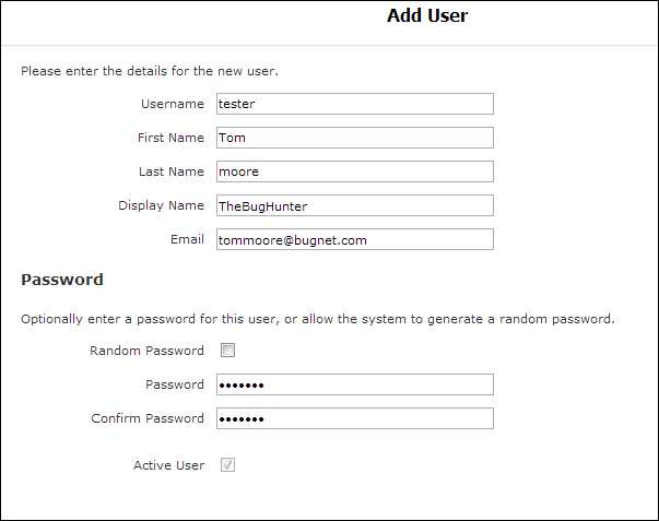 Creating user accounts