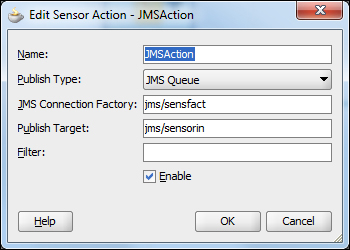 Adding a BPEL sensor for JMS queuing