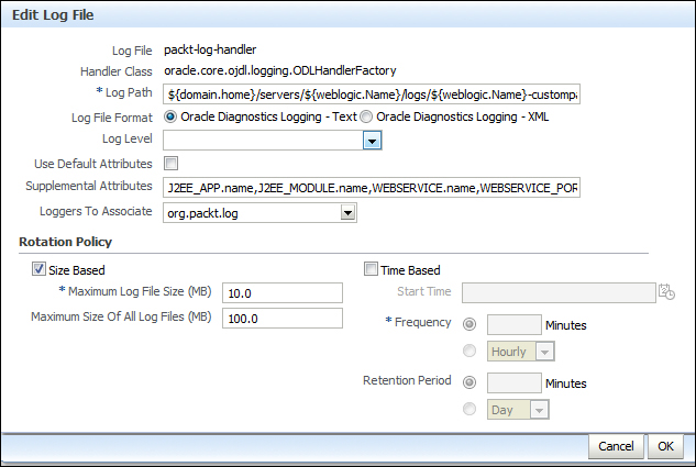 Configuring the level of the custom loggers