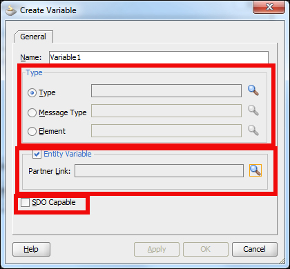 Creating the variable dialog