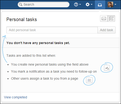 Working with personal tasks