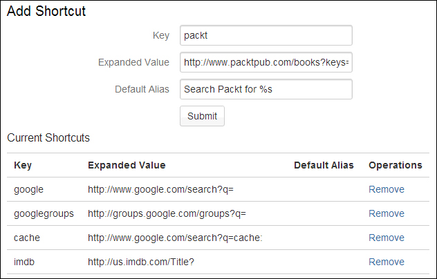 Creating a shortcut link