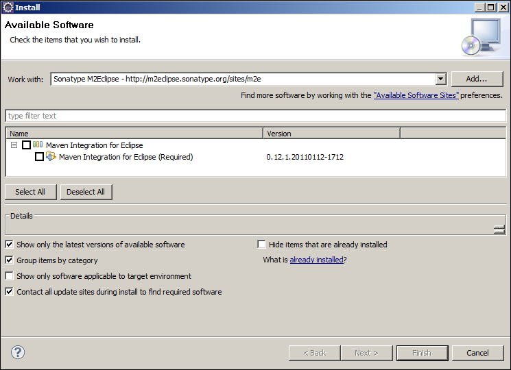 Installing the Maven Eclipse plugin