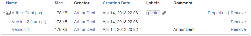 Attachment version management