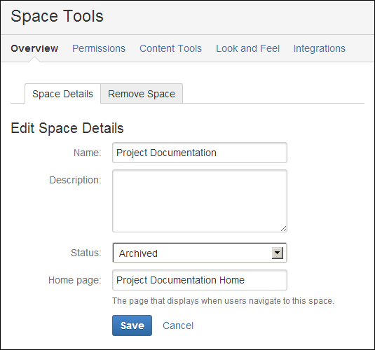 Archiving a space