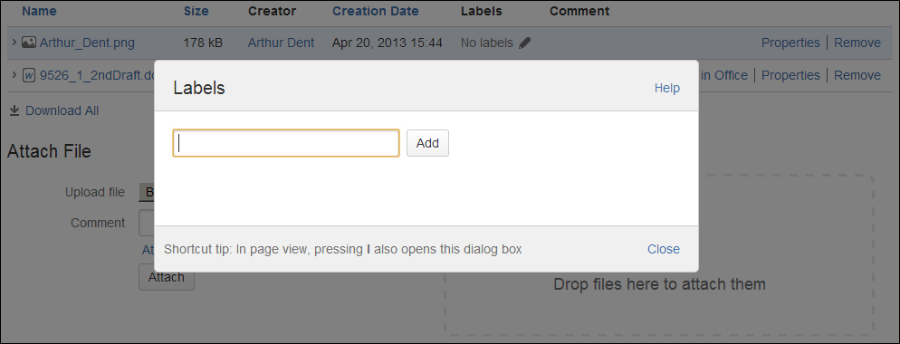 Attachment labels