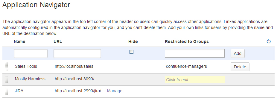 Managing links