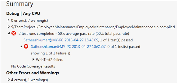 Building report and Test Result