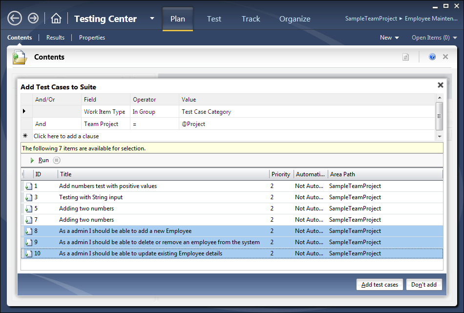 Static Test Suites