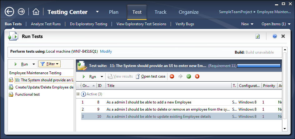 Running manual tests