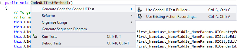 Adding controls and validation to coded UI test