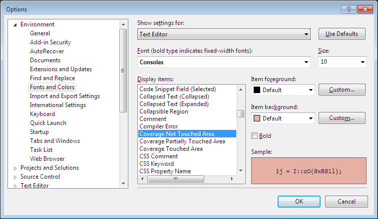 Code coverage unit test