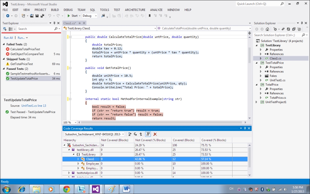 Code coverage unit test