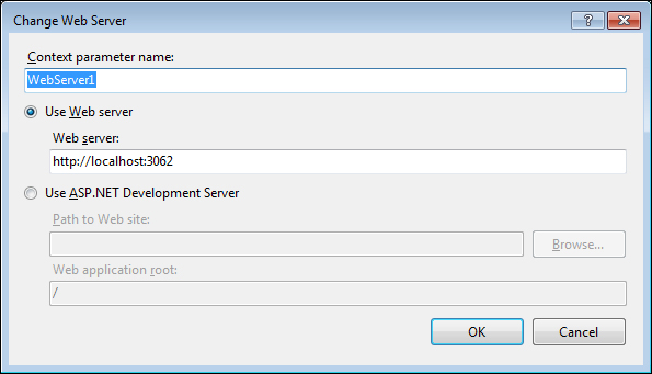 Parameterize web server