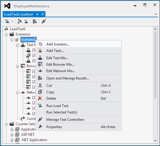 Specifying a scenario