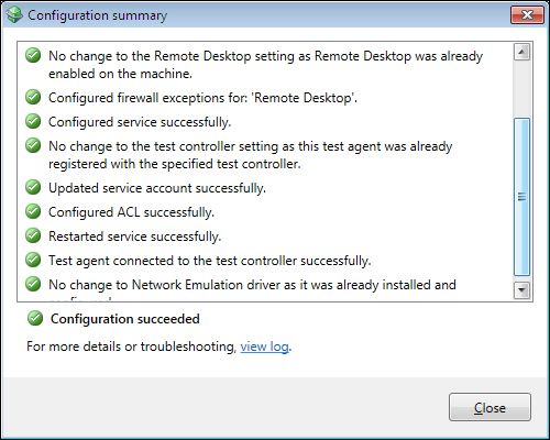 Test Controller and Test Agent Configuration