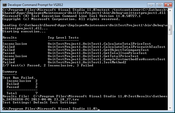 The /testcontainer option