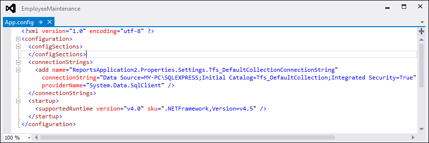 Creating a report definition using Visual Studio 2012