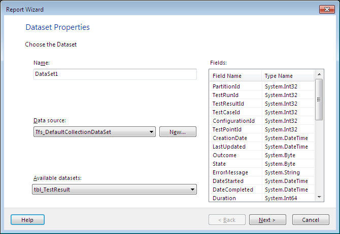 Creating a report definition using Visual Studio 2012