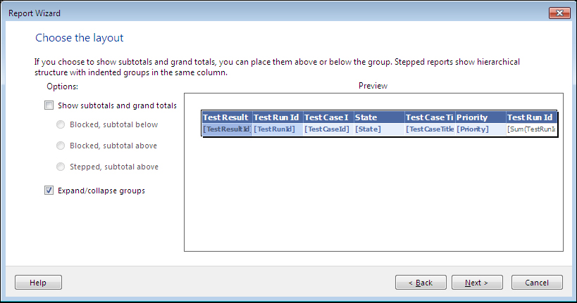 Creating a report definition using Visual Studio 2012