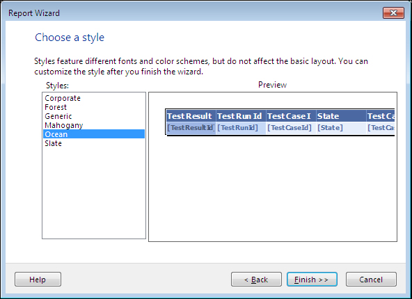 Creating a report definition using Visual Studio 2012