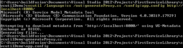 Using the svcutil tool to generate proxy classes