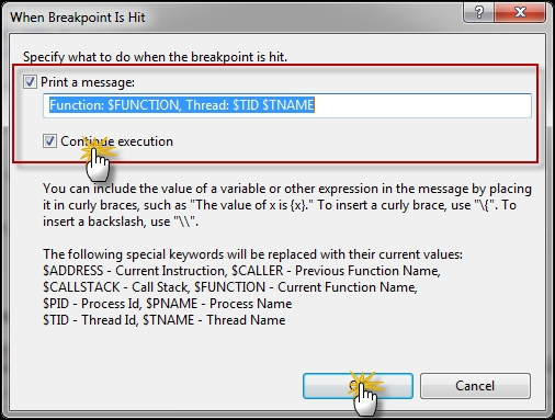 Adding tracepoints while debugging