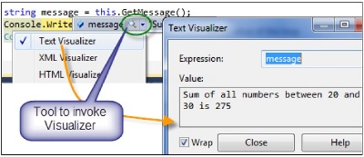 Working with debugger visualizers