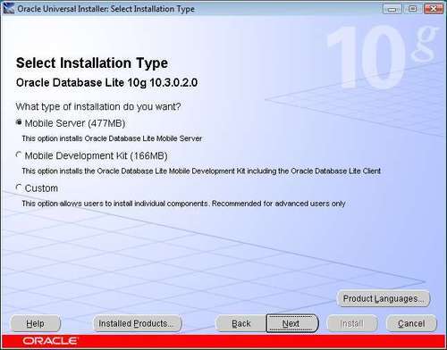 Installing Oracle Database Enterprise 11g and Oracle Mobile Server
