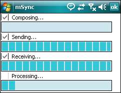 Synchronizing with the mobile server
