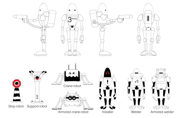 Blueprints of the 3robopainter game