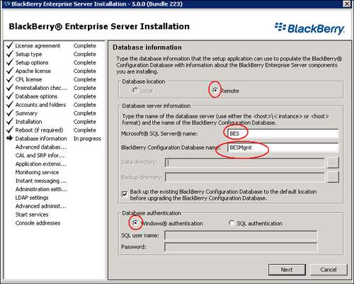 Installing BES version 5