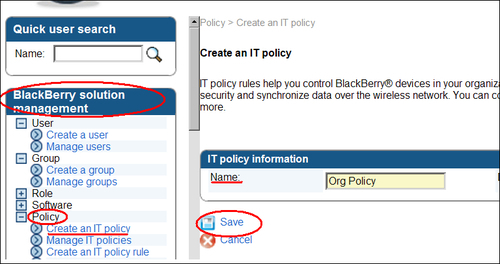 Creating a new IT policy