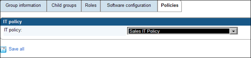 Applying the IT policy to the sales group