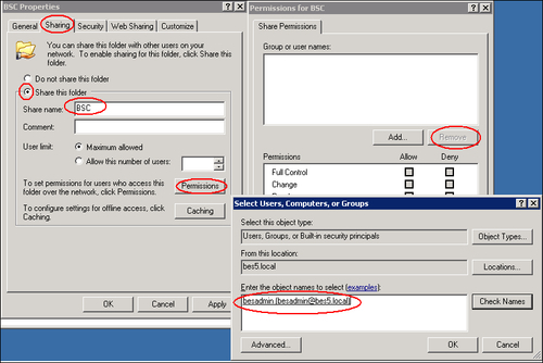 Creating a shared folder on the network