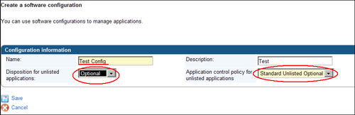 Creating a software configuration