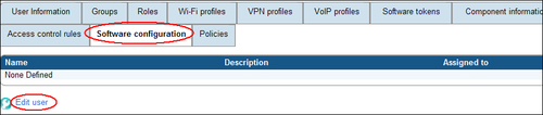 Assigning the software configuration to a user