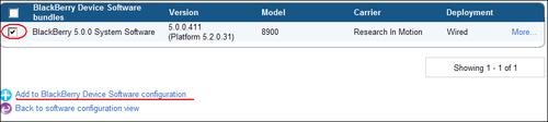 Creating the BlackBerry device software configuration