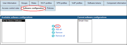 Assigning the software configuration to a user